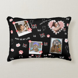 Decorativa Almofada de Gato Personalizada com Fotos do Rosto