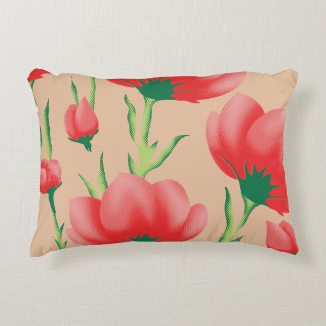 Decorativa Almofada de lançamento acolhedora floral Blush (Frente)