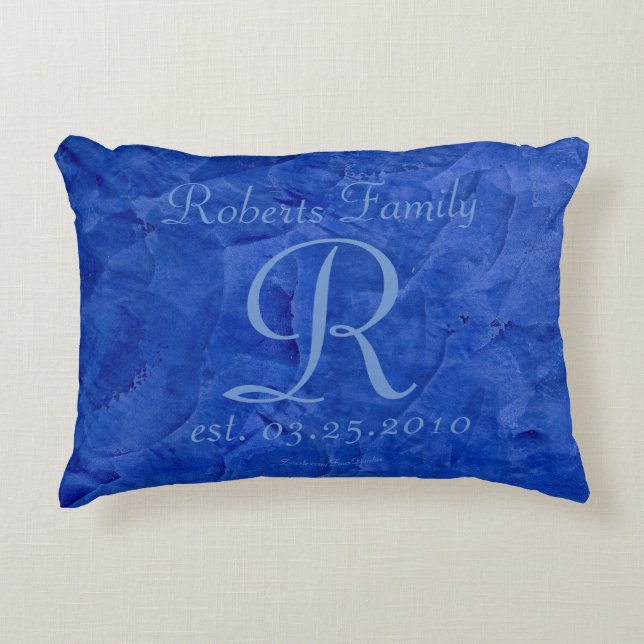 Decorativa Almofada de Luxo com Monograma Personalizado (Frente)