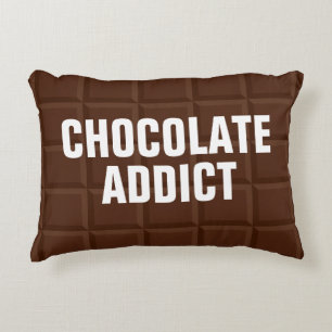 Decorativa Almofada engraçada para quem é viciado em chocolat