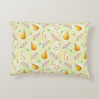 Decorativa Almofada Lombar Amarela Pérola Aquarela & Floral d