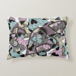 Decorativa Almofada Lombar Artsy Zentangle Corações - Rosa Pa