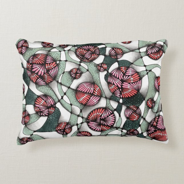 Decorativa Almofada Lombar com Padrão Neurographica Artístico (Frente)