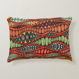Decorativa Almofada Lombar de Ondas Tribais Psicodélicas - G