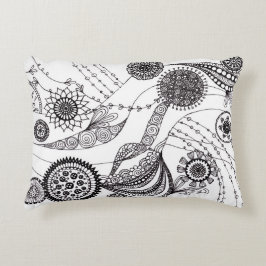 Decorativa Almofada Lombar Ilusão Óptica Preto e Branco Minim