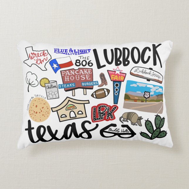 DECORATIVA ALMOFADA LUBBOCK TEXAS (Frente)