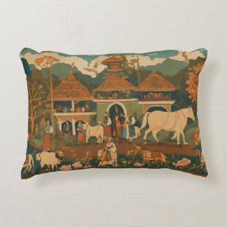 Decorativa Almofada Mística de Batik Javanesa: Fusão da Indon