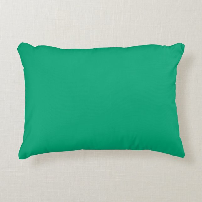 Decorativa almofada retangular verde-teal com bordas suavemen (Frente)