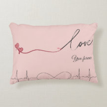 Amor Eterno Coração Romântico & Almofada de Arreme