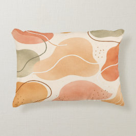 Decorativa Boho Almofada de Forma Orgânica Abstrata - Terroso