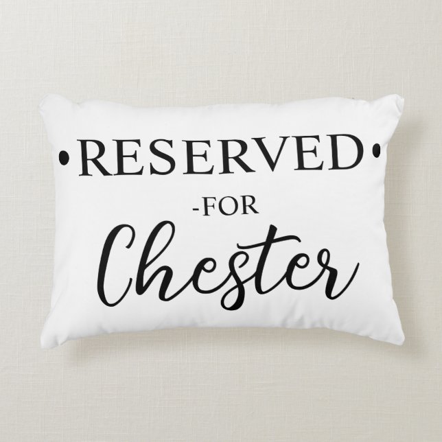 Decorativa Capa de Almofada Personalizada para Cães: Reservad (Frente)