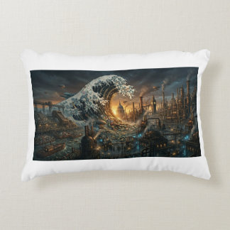 Decorativa Grande Onda de Lixo Plástico - Almofada Steampunk
