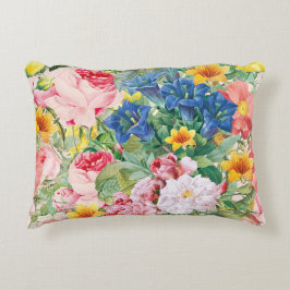 Decorativa Jardim Colorido de Flores - Almofada Floral Boho