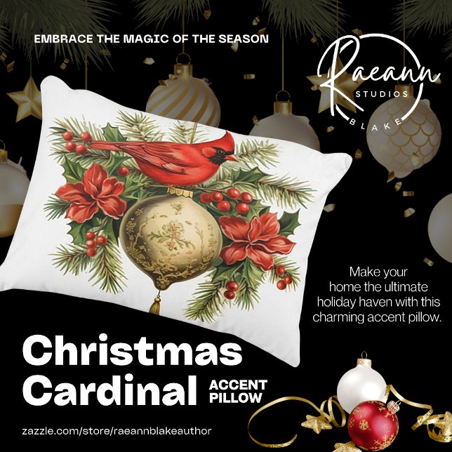 Decorativa Linda Almofada de Acabamento Cardinal de Natal (Criador carregado)