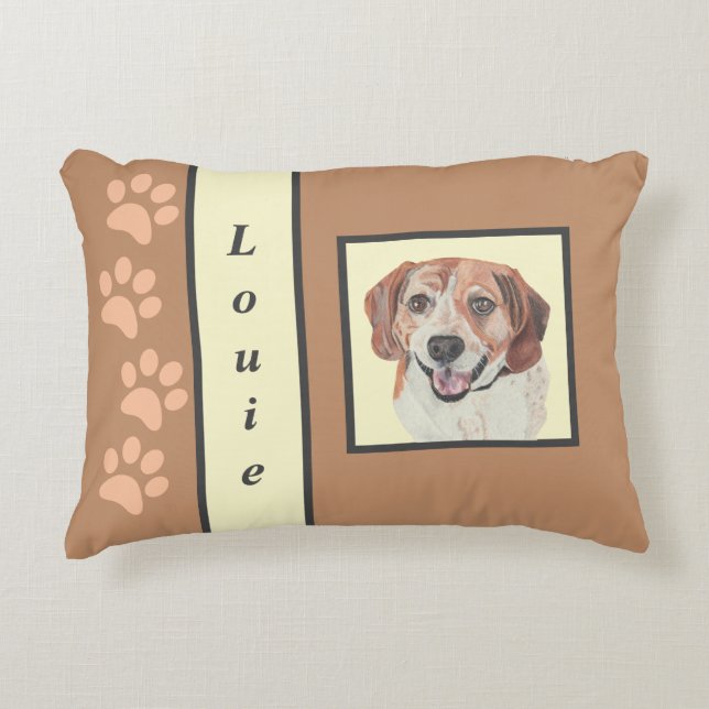 Decorativa Linda Almofada de Enfeite com Estampa de Beagle (Frente)