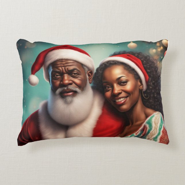 Decorativa Mr. & Mrs. Claus Almofada de Acabamento (Frente)
