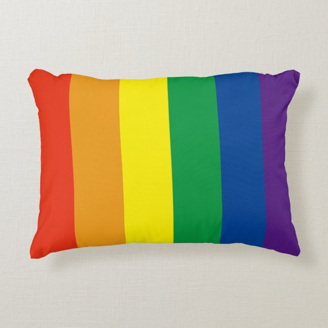 Decorativa Orgulho das cores da almofada arco-íris (Frente)