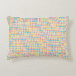 Decorativa padrão de almofada em vermelho azul e amarelo sobr