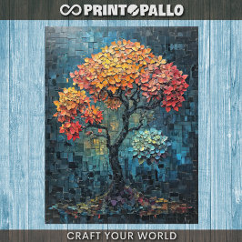 Decoupage - Árvore caprichosa em azulejo cerâmico