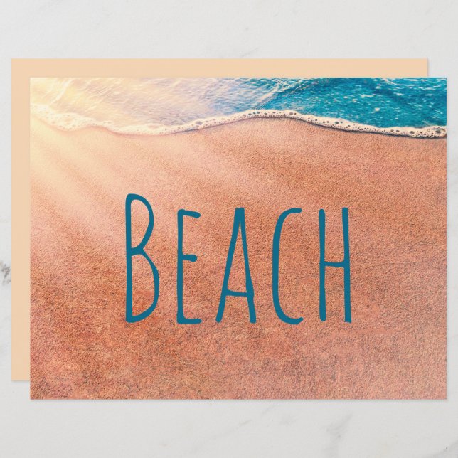 Decoupage da Onda Azul-Oceânica Beach Sandy Shorel (Frente/Verso)