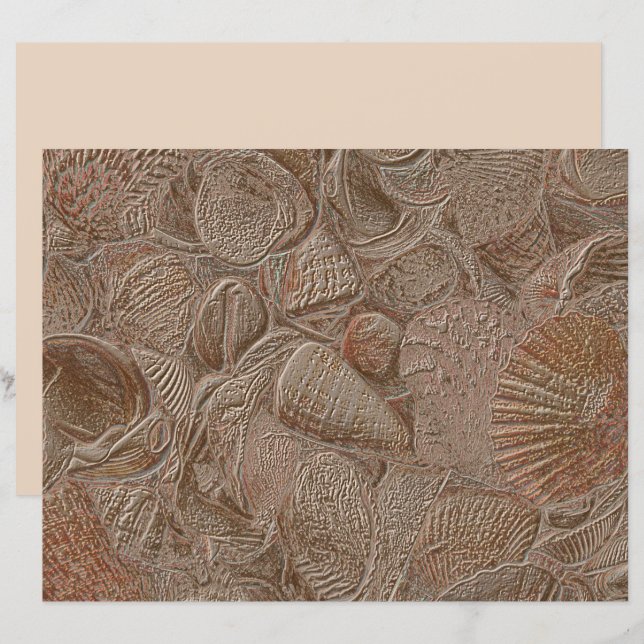 Decoupage da Sepia Dourada Elegante da Praia do Oc (Frente/Verso)