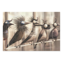 Decoupage de Esculturas de Pássaros Imaginosos