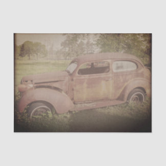 Decoupage de Papel Tecidual do carro vintage