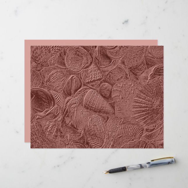 Decoupage Elegante de Praia do Oceano Dourado Rosa (Frente/Verso In Situ)