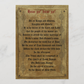 Decreto do Convite Medieval modelo