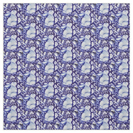 Dedham Blue & White Rabbit, Tecido do Bird Designe