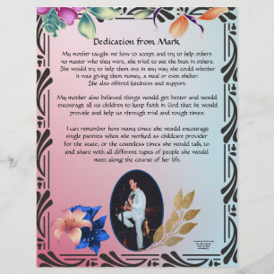 Dedicação do Papel de carta Mark Personalizado