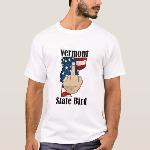 Dedo médio da camisa de pássaro do estado de Vermo
