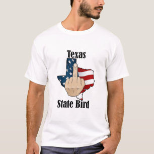 Dedo médio da camiseta de pássaros do Texas