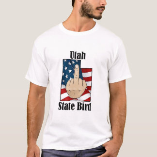 Dedo médio de t-shirt de pássaros do estado de Uta