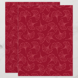Dedo Vermelho Japonês Ginkgo Deixa Papel Escrapboo