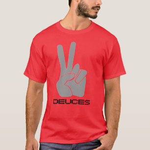 Dedos R&B da camisa dois do sinal de paz da canç
