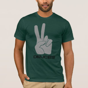 Dedos R&B da camisa dois do sinal de paz da canç