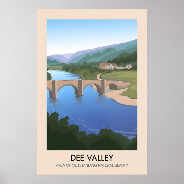 Dee Valley AONB Travel Poster (Frente)