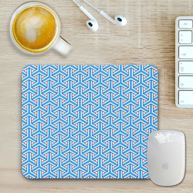 Deep Blue Japanese Pattern Mouse Pad (Criador carregado)