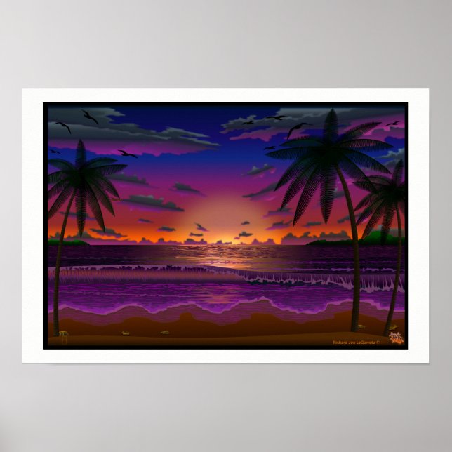 Deep Dusk Beach Scene impressão (Frente)