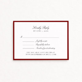 Deep Red Wedding Rsvp card