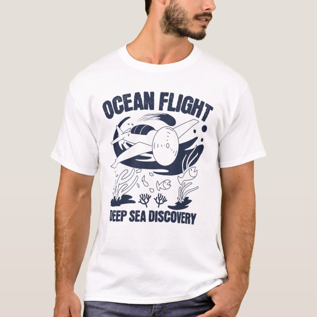 Deep Sea & Aircraft Doodle T-Shirt (Frente)