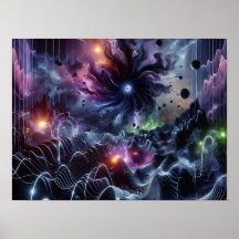 Deep Space Radio Energy Waves Sci-fi Poster