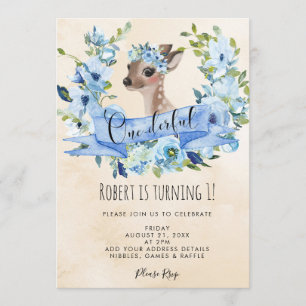 deer blue floral - um maravilhoso convite de prime
