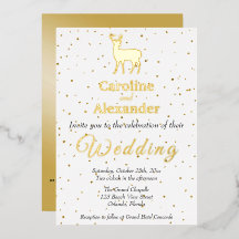 Deer Buck Silhouette e Confetti Dourado Glittery