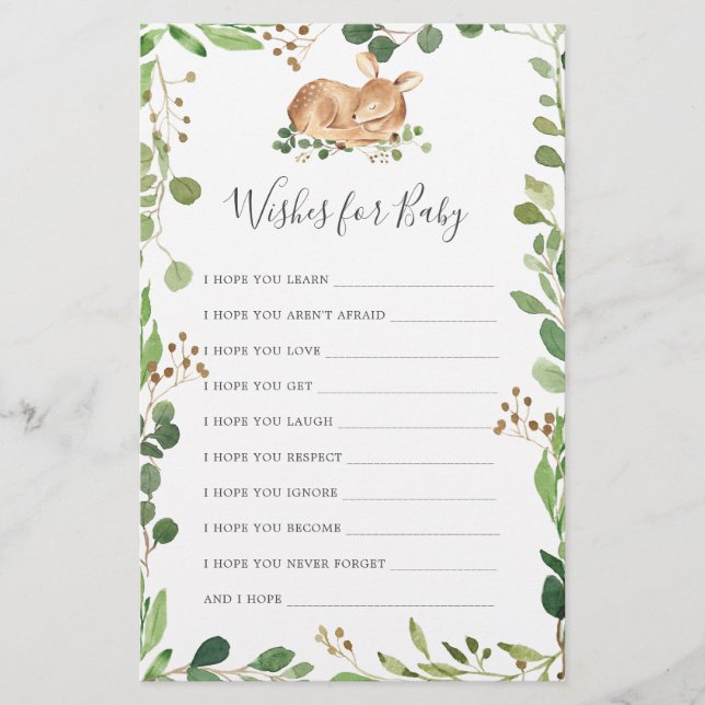 Deer Chá de fraldas Deseja Bebê (Frente)