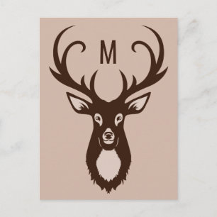 Deer com seu cartão postal personalizado do Monog