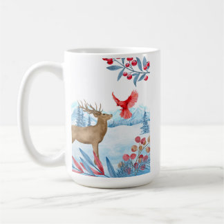 Deer encontra caneca de cerâmica cardeal
