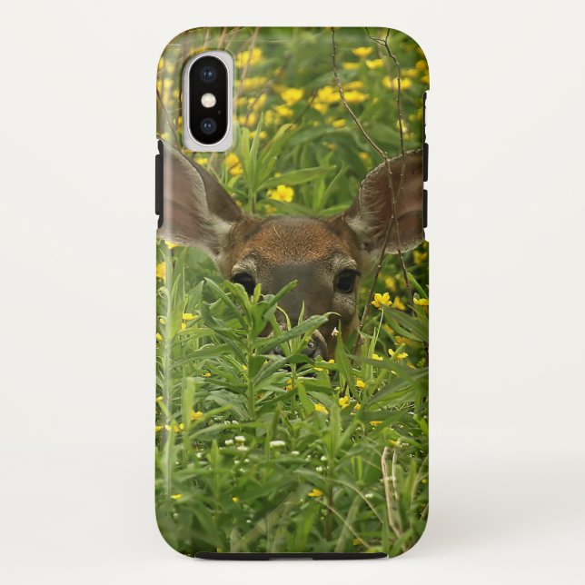Deer Entre capas de iphone de flores silvestres (Verso)