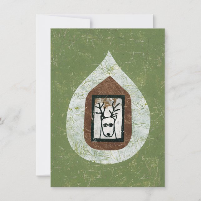 Deer Esperando Que Você Deixe O Cartão De Saudação (Frente)